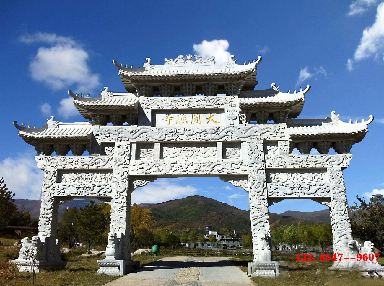 景區牌坊石牌樓搭配圖案祠堂大門石門樓雕刻造型