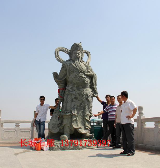 石雕關公，武財神關羽雕塑，雕刻