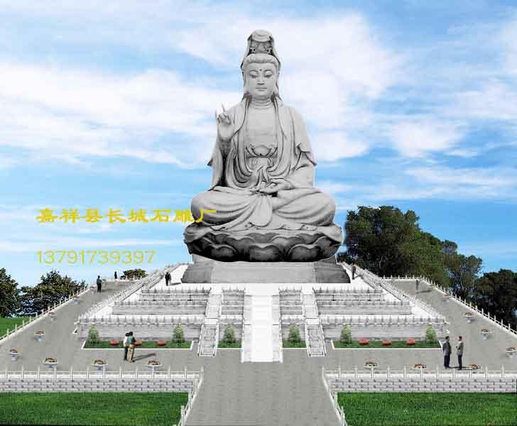 大型石雕作品，觀音菩薩雕刻