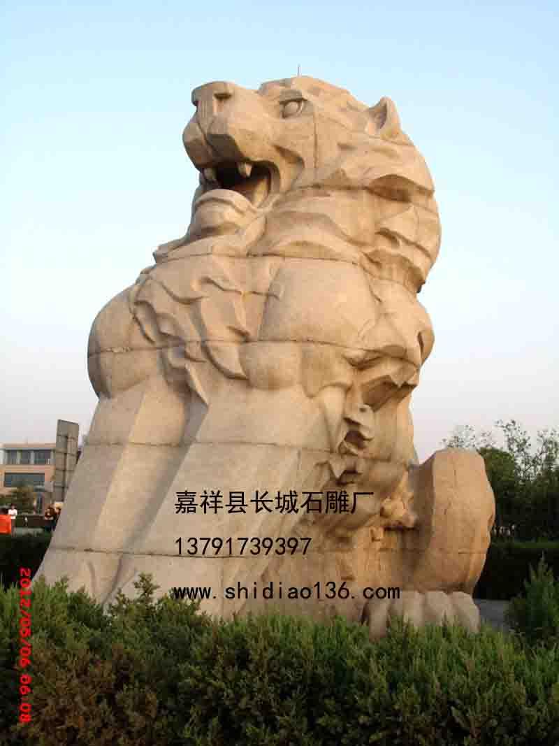 石獅子雕刻，東方醒獅