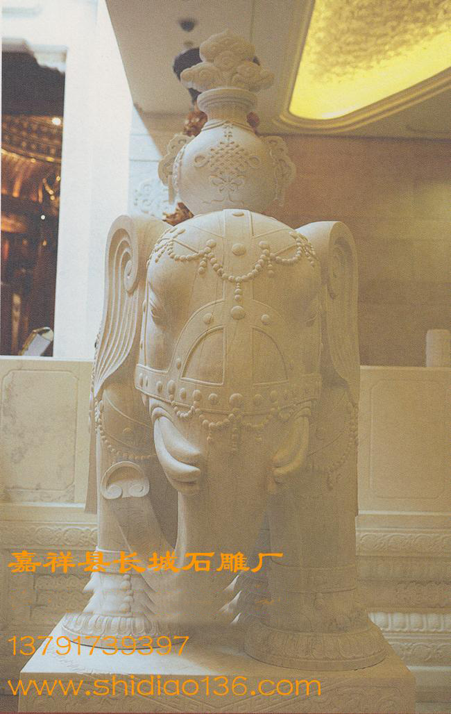 漢白玉大象雕刻-大象的吉祥寓意，大象的風水作用。
