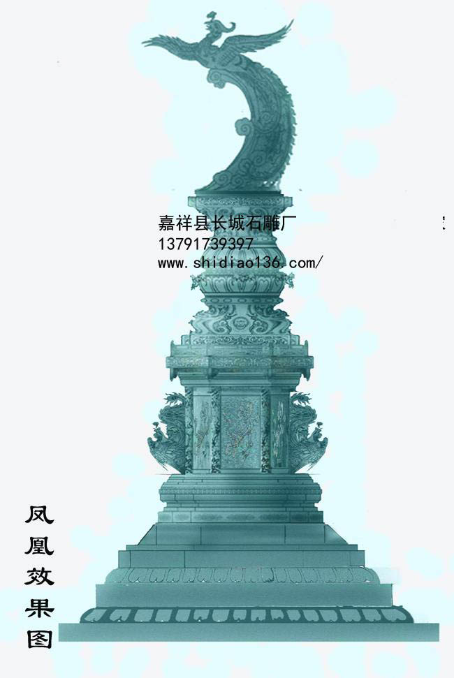 石雕鳳凰雕刻是祥瑞的象征，鳳凰和龍、麒麟、龜都是吉祥的靈獸，尤其是鳳凰和龍是我們華夏民族的兩大圖騰