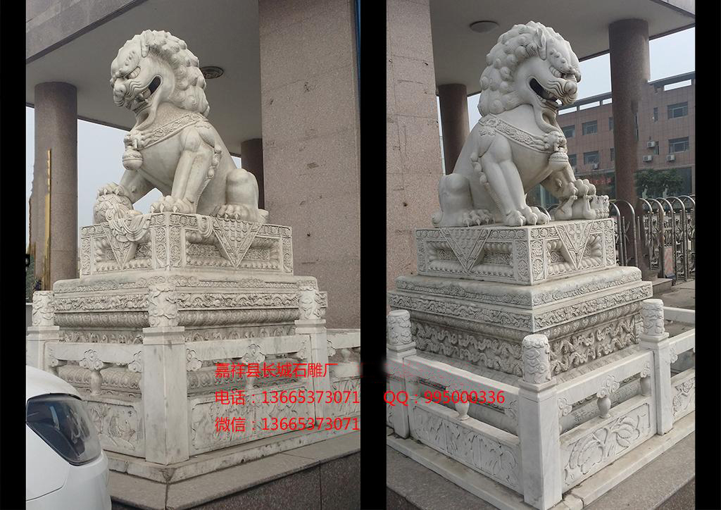 現代石獅子效果圖