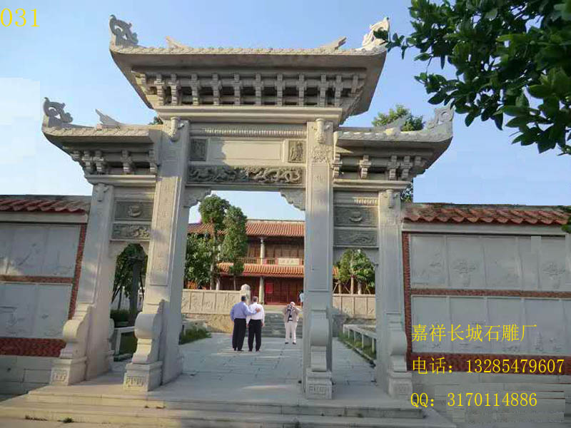 三門五樓農村石牌坊效果圖