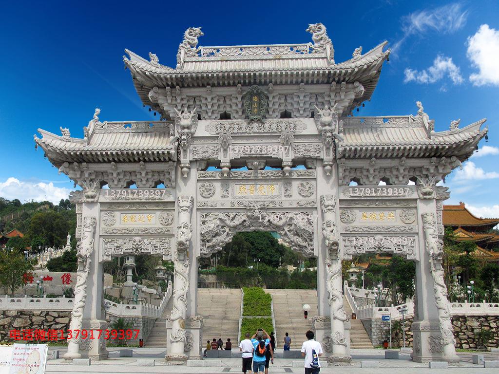 景區入口門樓圖片